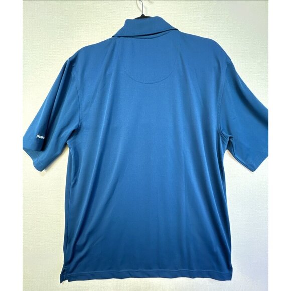 Pebble Beach Mens Golf Performance Polo Shirt Medium Blue Short Sleeve Logo - Picture 10 of 11